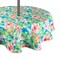 Contemporary Home Living Floral Round Outdoor Tablecloth With Zipper - 52" - Green and Blue